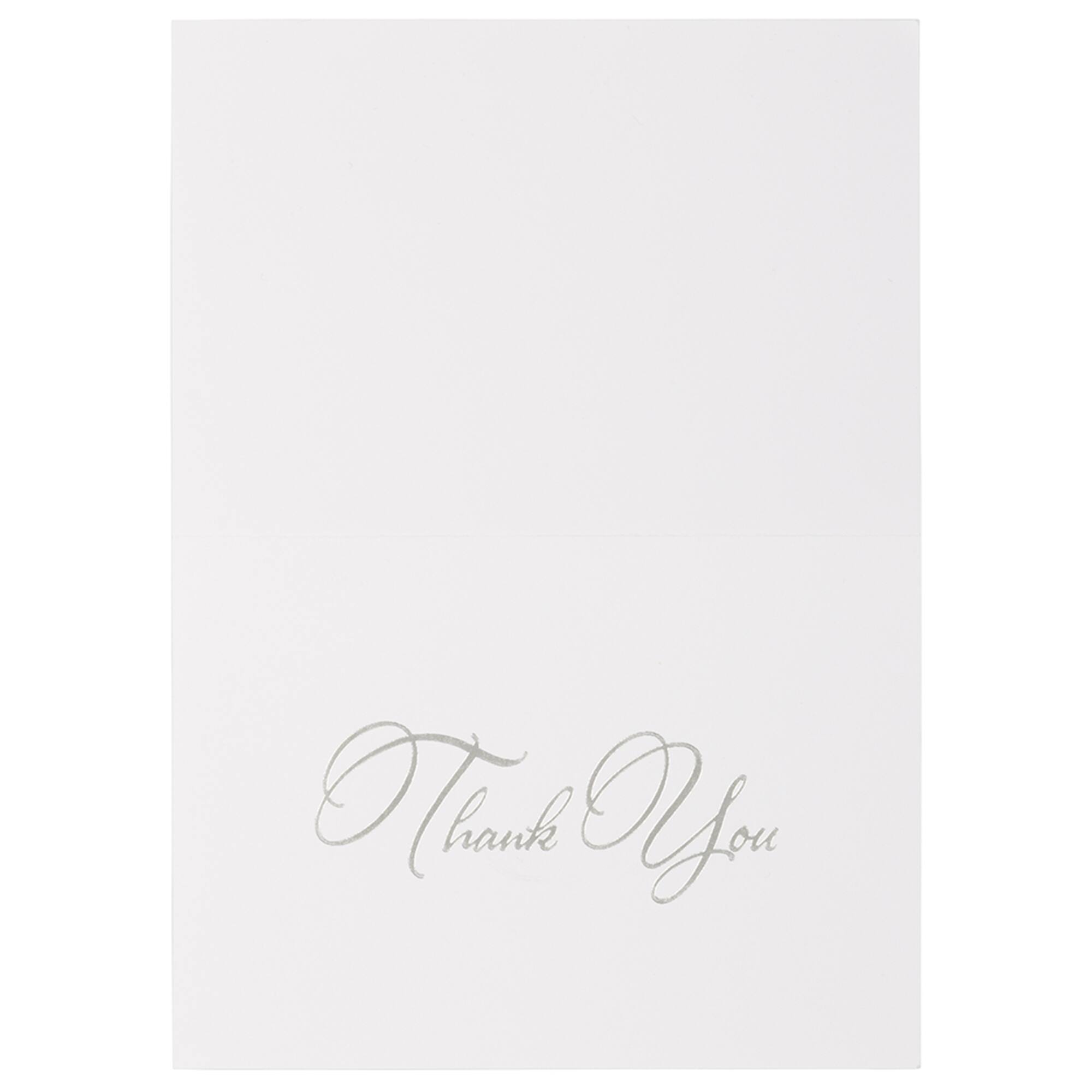 JAM Paper Thank You Card Set with Silver Script